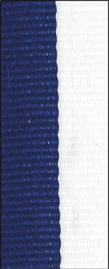 Långt medaljband Blå/Vit