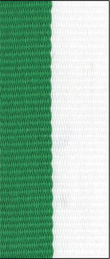Långt medaljband Grön/Vit