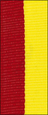Långt medaljband Röd/Gul