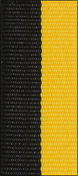Långt medaljband Svart/Gul